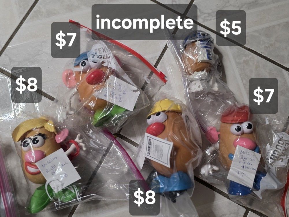 Mr. Potato head parts $1 each
Pick up in Harlingen, I live near Walmart
Antiques, Telephone, Flags & Collectables