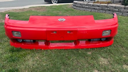 Used JDM OEM red RPS13 Type X front bumper w/all OEM brackets and OEM bumper indicator lights 240SX