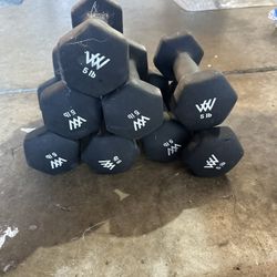 5 Lb Rubber Coated Dumbbells