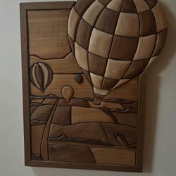 3D Hot Air Balloons Wood Instaría Art Wall Hanging  Vintage
