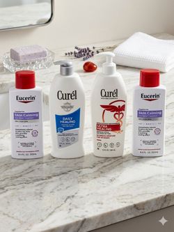 Eucerin and Curél Body Lotion Bundle (4 Bottles)