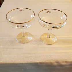 Bride Aad Groom Toasting Glasses