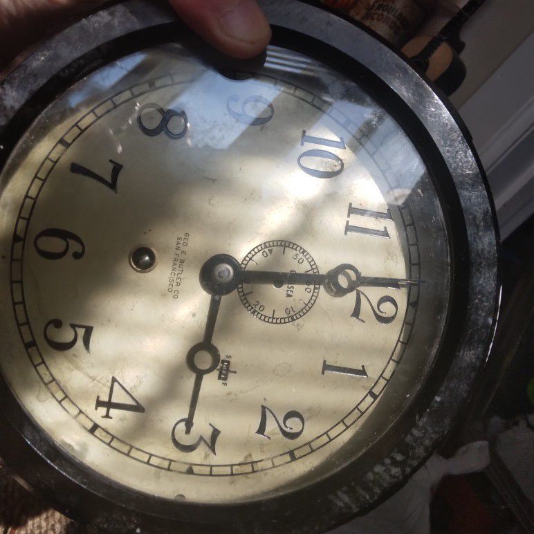 VITAGE CHKEASES SHIP CLOCK BAKE A LITE CASE WORKING