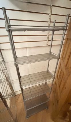 5-TierSlim MetalWire Shelving Unit with Liners (49”H x 14.5”W x 6”D