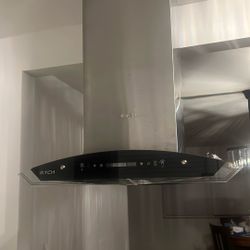 New Kitchen Island Air Extractor Used 4 Times Just Because Ordered New One due to installers breaking the glass that goes on the side as you could see