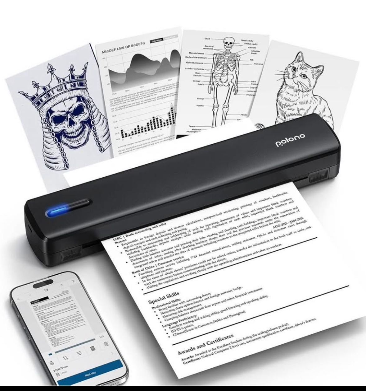 Wireless Inkless Thermal Printer, Brand New