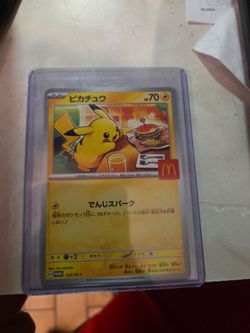 Japanese burger pikachu promo card from McDonald's lightly played