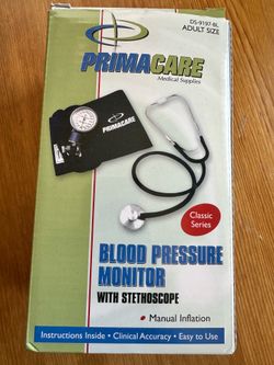 Blood pressure with stethoscope