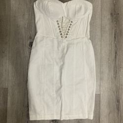 Fashion nova sexy mini white strapless corset dress
