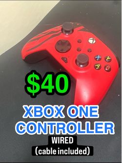Xbox One Wired Controller Red Black Scar Tattoo for console