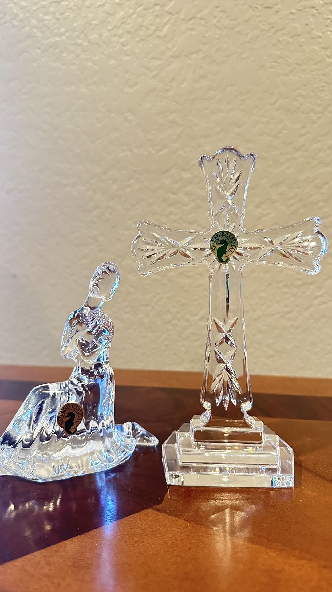 Waterford Crystal Cross & Lady Praying 