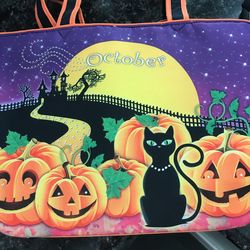 Adorable Halloween Tote Bag With Rhinestones 