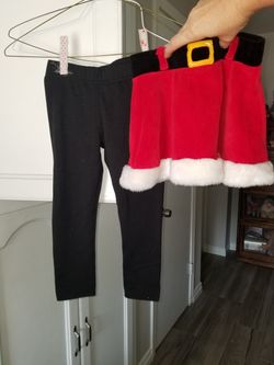 Black legging and santa skirt 4T