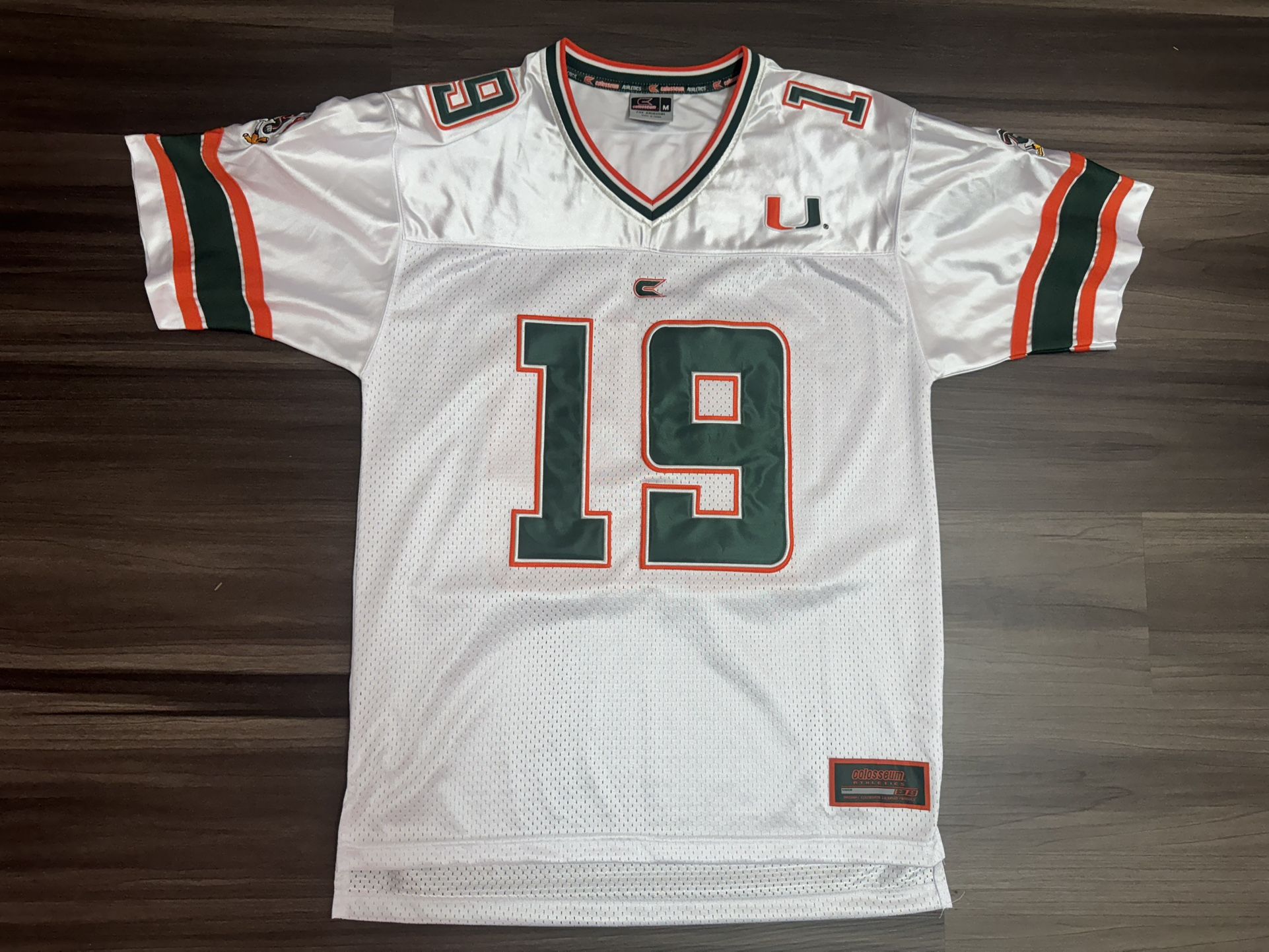 Colosseum Athletics Miami Hurricanes #19 NCAA Stitched Football Jersey Medium