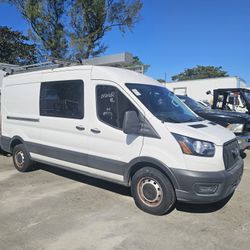 FOR SALE: 2021 FORD TRANSIT T-250 MIDROOF CARGO VAN WITH GLASS RACK & UPFITTING