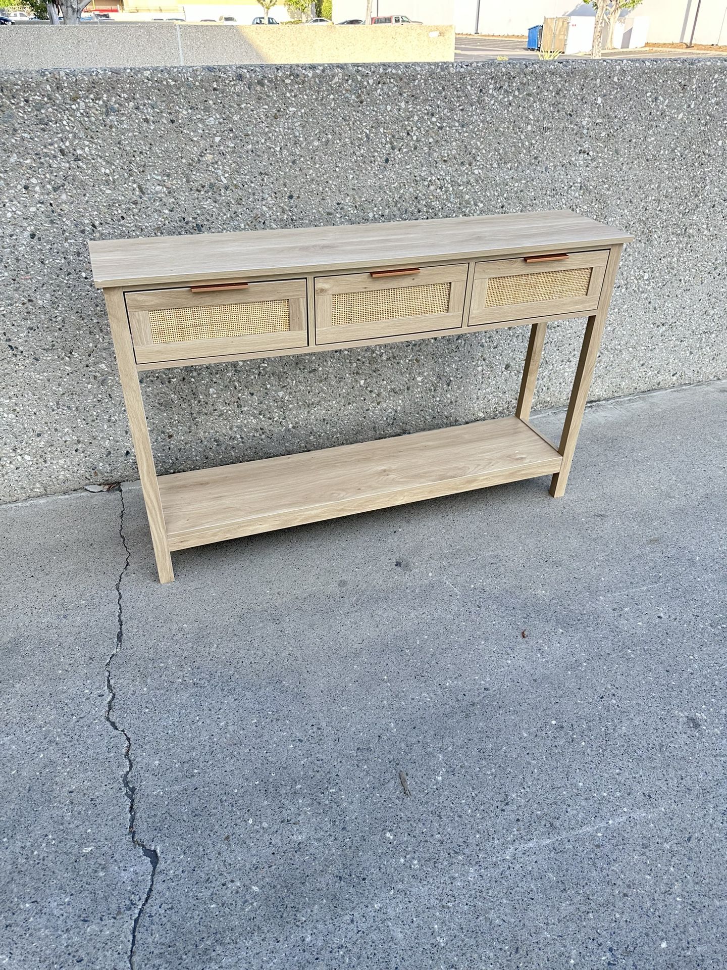 3 Drawer Table Console For Entryway Rattan Drawers