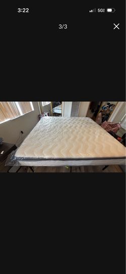 King size mattress with bed frame