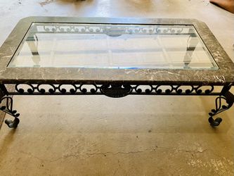 Marble Wrought Iron Coffee Table