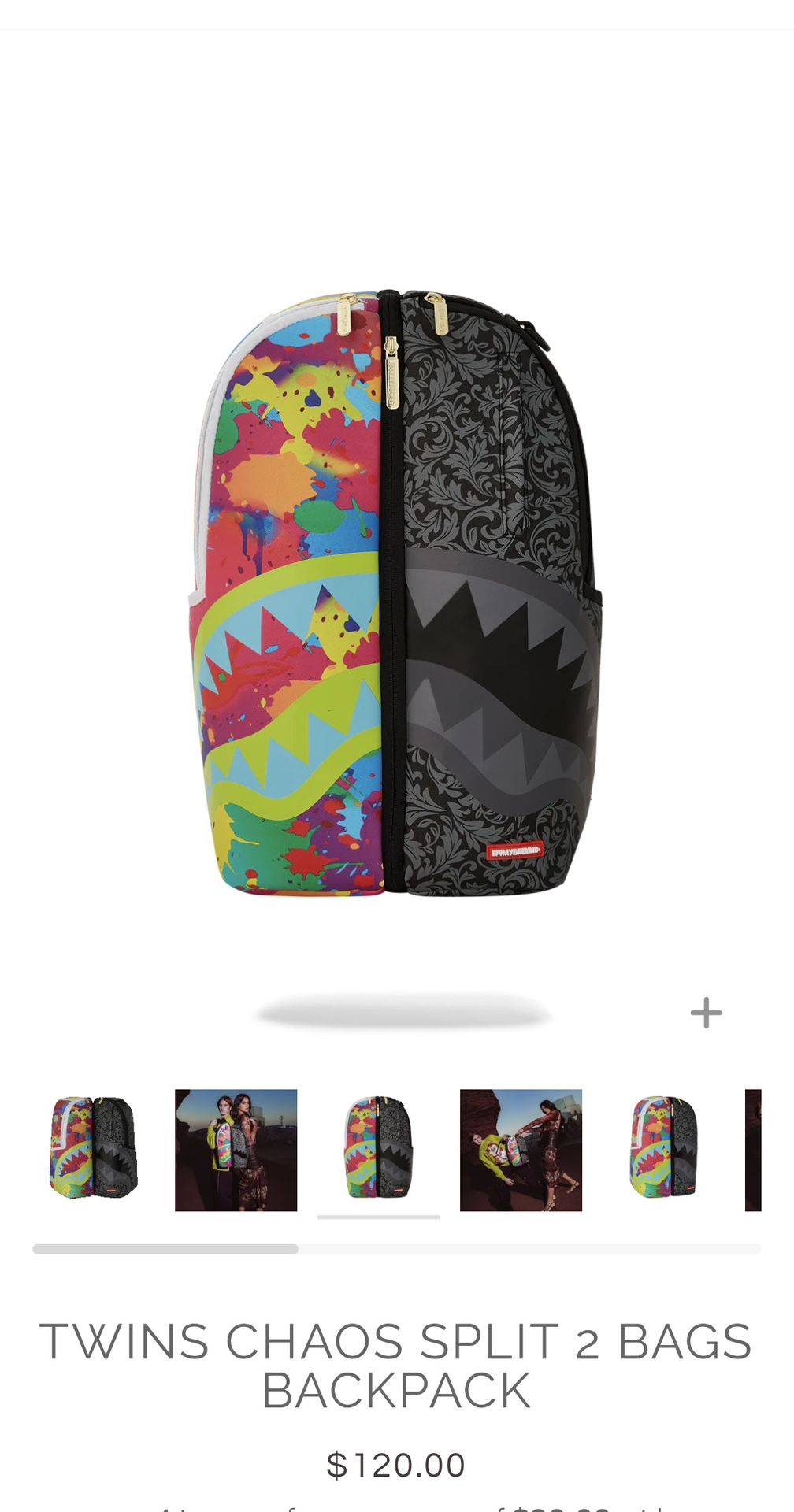 SPRAYGROUND TWINS CHAOS SPLIT 2 BAGS BACKPACK