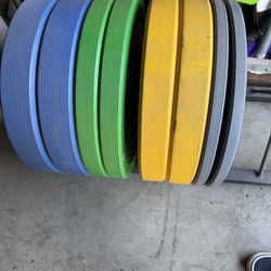 Wall Mounted Weight Rack - Bumper Weights And Bench