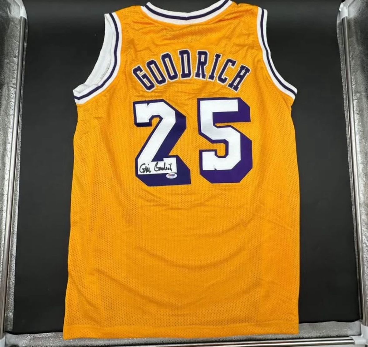 Gail Goodrich signed Gold Lakers Jersey w/ PSA authentication