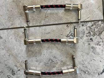 3 Premium Right-Angle Guitar Pedal Patch Cables – Excellent Condition
