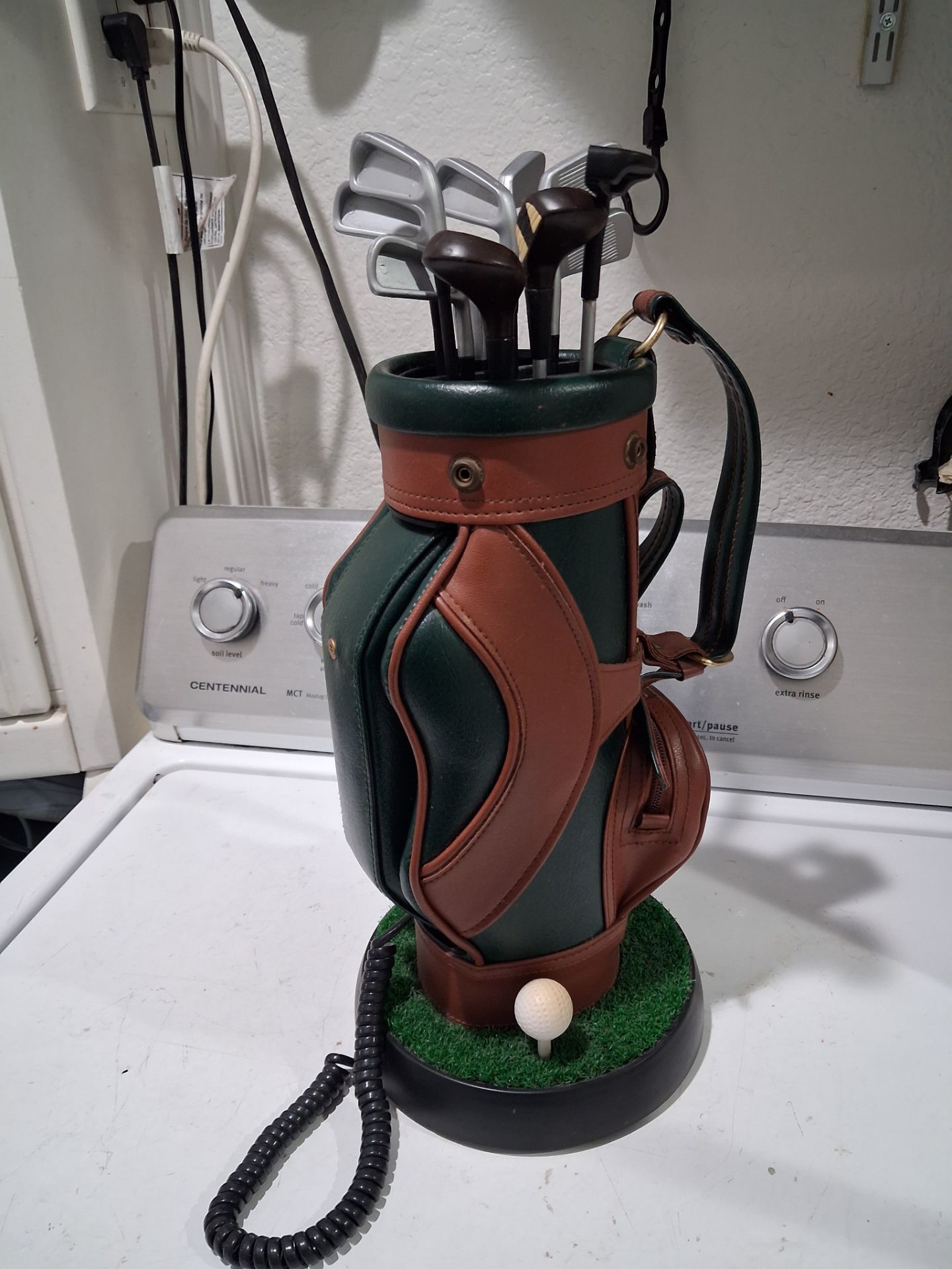 Vintage golf bag landline phone a unique collectible novelty item