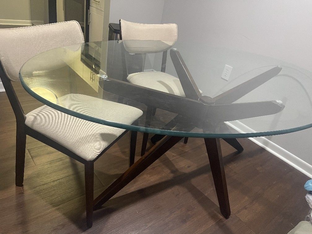 Oval Glass Dining Table