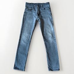 Levi Strauss Men Size W32 L32 Denim Jeans Grey Pant Cotton Blend Straight Casual