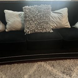 Black Tufted Couch 