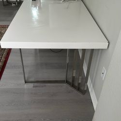 Solid Table With Metal Solid Wood 