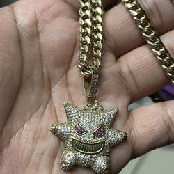 Gengar Pokémon 10 Kt 10k Karat Solid Gold Pendant Charm 