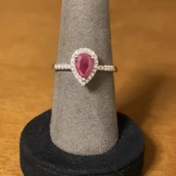 Genuine Ruby and Diamond Ring 