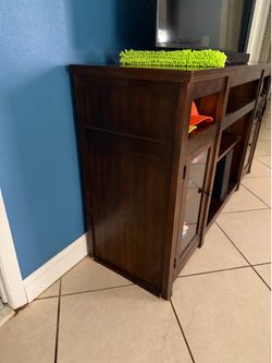 TV cabinet with glass doors