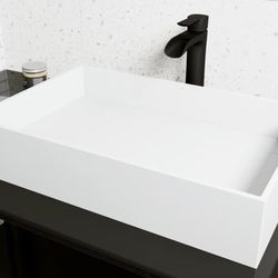Handmade Rectangular Vessel Bathroom Sink (Brand New With A Small Chip)