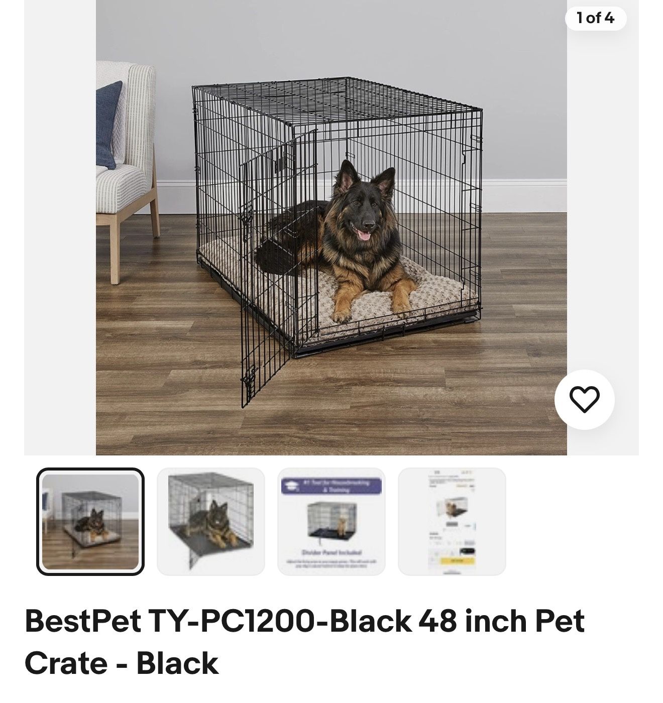 Jaula Para Perros Grande 48” Nueva