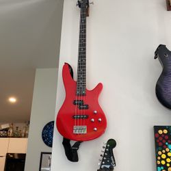 Brand New Red Bass Guitar
