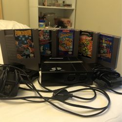 Nintendo NES System with Two Controllers & 5 games!