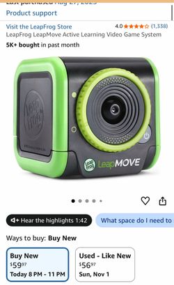 Leap frog leap move active learning video game