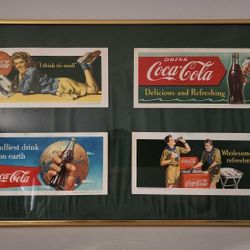 Vintage Coca-Cola Litho Card Framed Art
