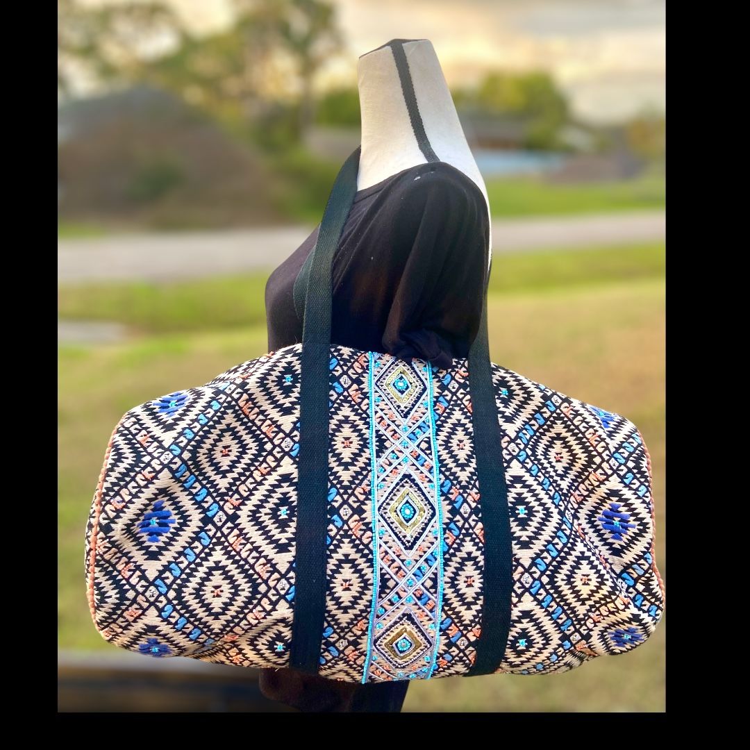 Aztec Boho Multicolor Large Duffle Bag Unisex