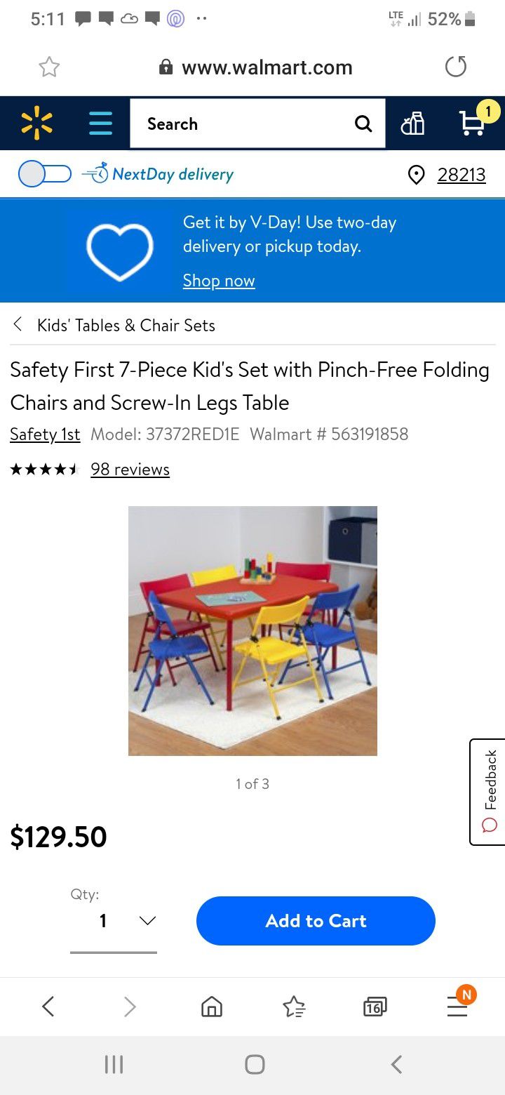New kids table with 6 chairs