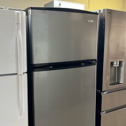 Whirlpool Gray Top Freezer Refrigerator Apartment Size 