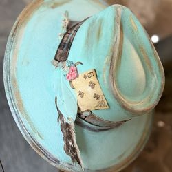 Tiffany 💠💎🩵 Fedora flat brim Hat size 7” - 7 1/8”