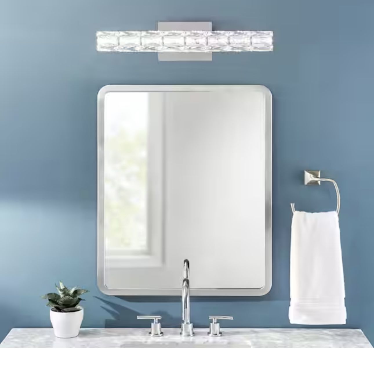 Bathroom Vanity Light Fixture with Crystal Shade