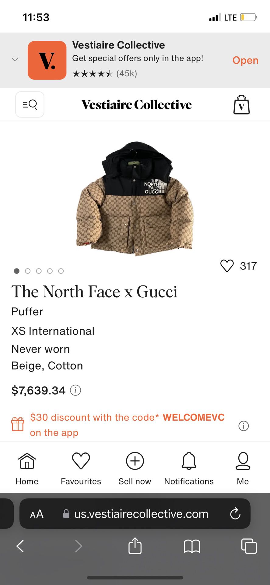 North Face X Gucci Puffer Coat
