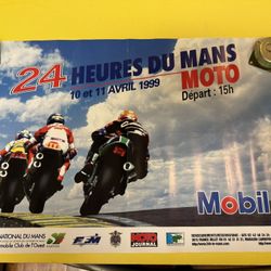 Vintage 24 Hours Of Lemans  Motorcycle Race Poster 1999
