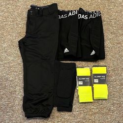 Women’s New Softball Pants Sliding Shorts Size Large Shein  Pads, And Socks