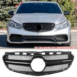 Fits 2014–2016 Benz E-Class W212 S212 E63 Style Front Upper Grille W/Gloss Black Bar