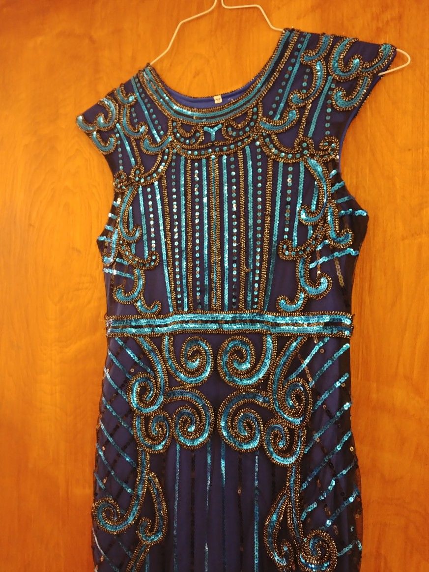 Sequined, Fringed Dress-Beautiful